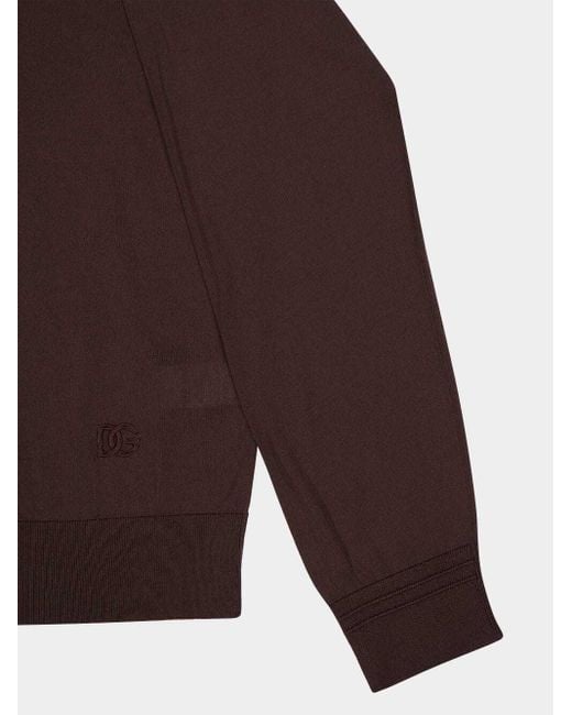 Dolce & Gabbana Brown Long Sleeved Crewneck Jumper for men