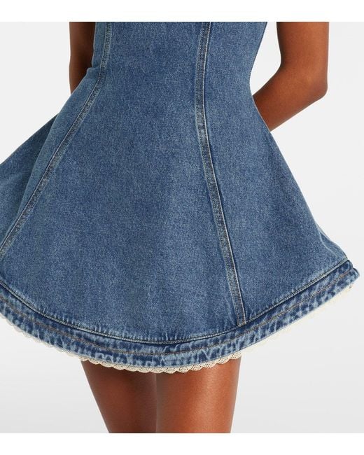 Magda Butrym Blue Denim Bustier Dress