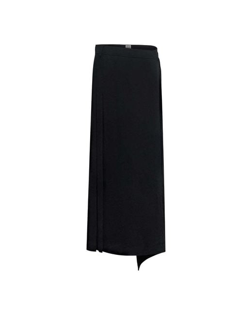 Totême Black Totême Pleated Midi Skirt