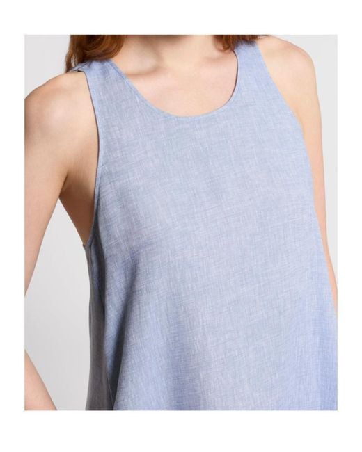 Peserico Blue A-Line Sleeveless Midi Dress