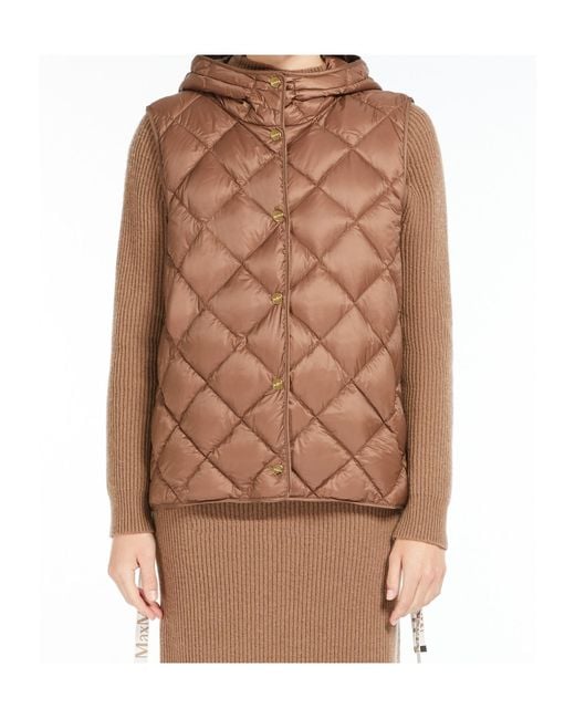Max Mara Brown Trefa Quilted Gilet