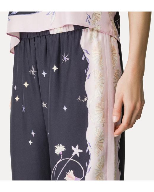 Forte_forte Blue Deliverance Print Twill Stretch Trousers