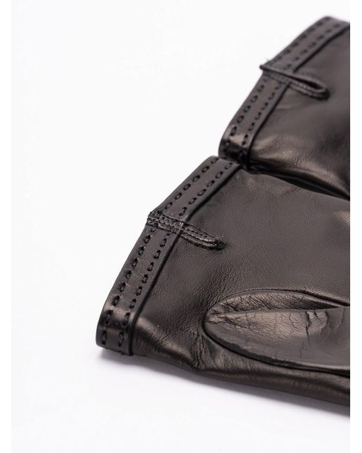 Prada Gray Leather Gloves