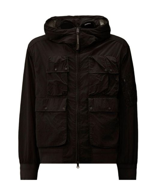 C P Company Black Chrome-R Goggle Jacket for men
