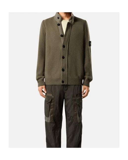Stone Island Green Long-Sleeved Sweater for men