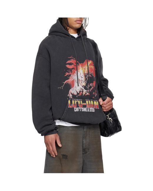 Lu'u Dan Gray Horse Year Series Long-Sleeved Oversized Hoodie for men