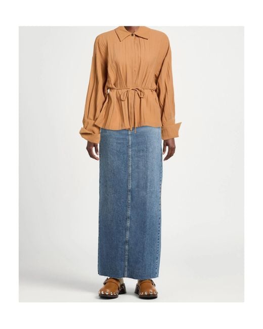 MAX&Co. Brown Solid Colour Shirts Blouses
