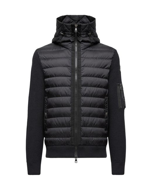 Moncler Black Quilted Zip-Up Jacket for men