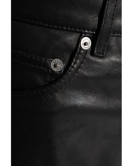 Samsøe & Samsøe Black Saharpal Leather Panelled-Design Trousers