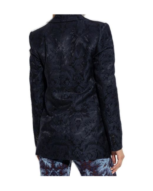 Etro Blue Decorative Pattern Blazer