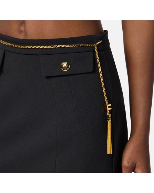Elisabetta Franchi Black Chain Embellished Mini Skirt
