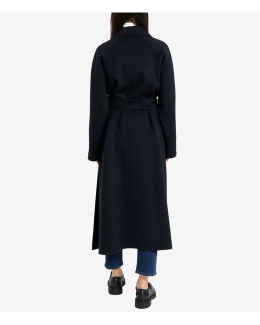 Max Mara Blue 'S Poldo Belted Long-Sleeved Coat