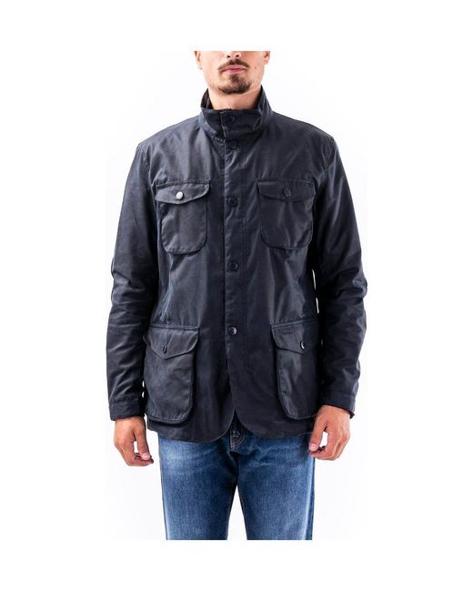 Barbour Blue Lapel Military Jacket for men