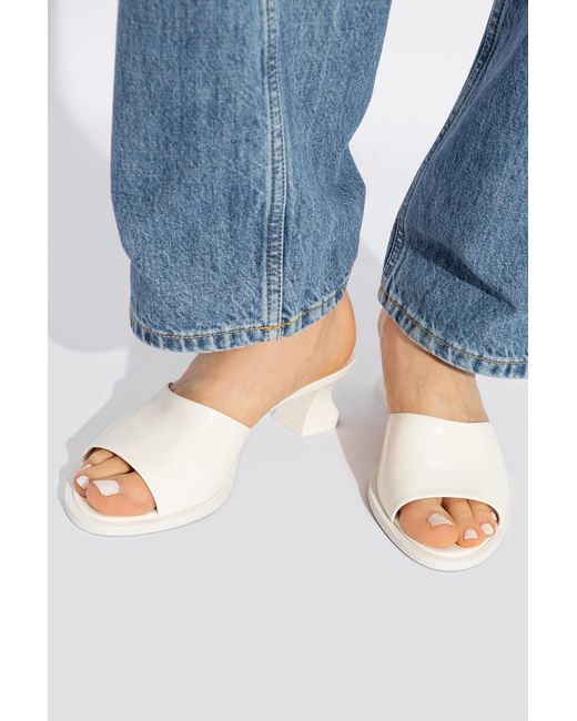 Bottega Veneta White Cha Cha Heeled Mules