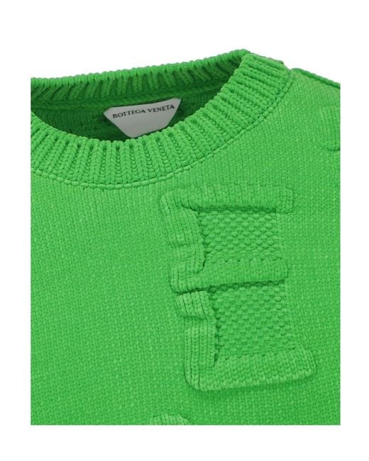 Bottega Veneta Green Knitted Long-Sleeve Jumper for men