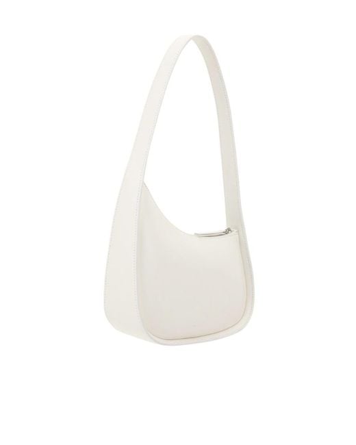 The Row White Half Moon Shoulder Bag