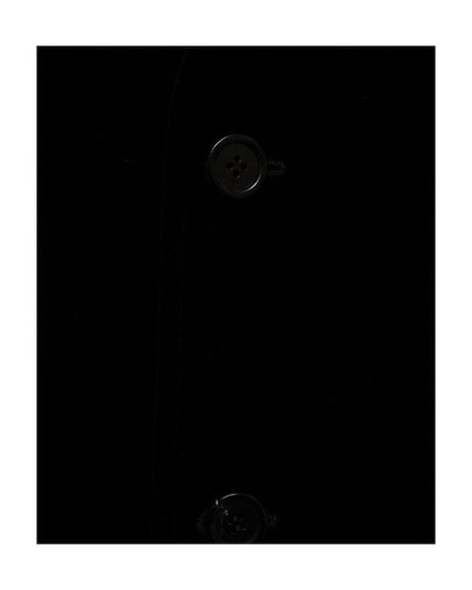 Saint Laurent Black Button-Up Velvet Blazer