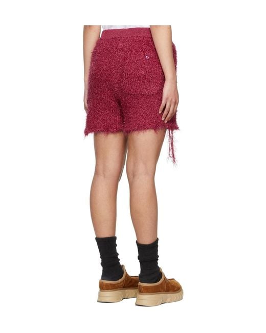Doublet Red Metal Letter Elastic Waist Shorts