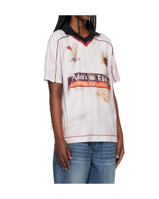 ANDERSSON BELL White Printed Soccer Jersey T-Shirt for men