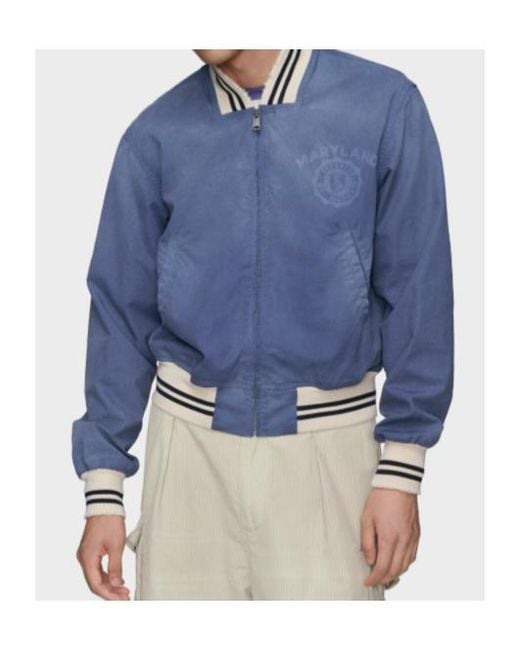 Maison Margiela Blue Denim Varsity Caban Jacket for men