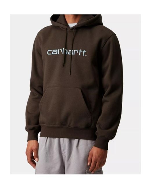 Carhartt Brown Logo Loose Fit Hoodie for men