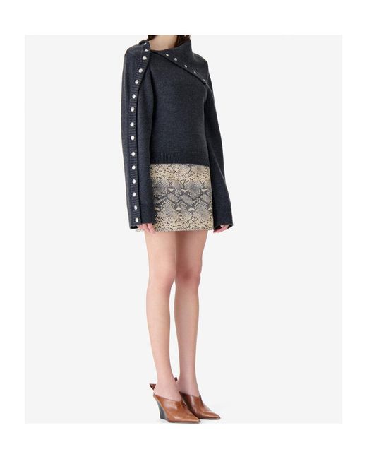 IRO Blue Asymmetrical Wool Sweater