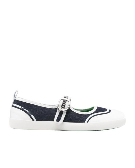CAREL PARIS White Buckle Strap Trainers