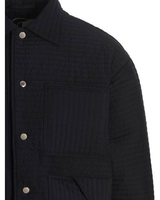 Khrisjoy Blue Logo-Patch Bomber Jacket for men