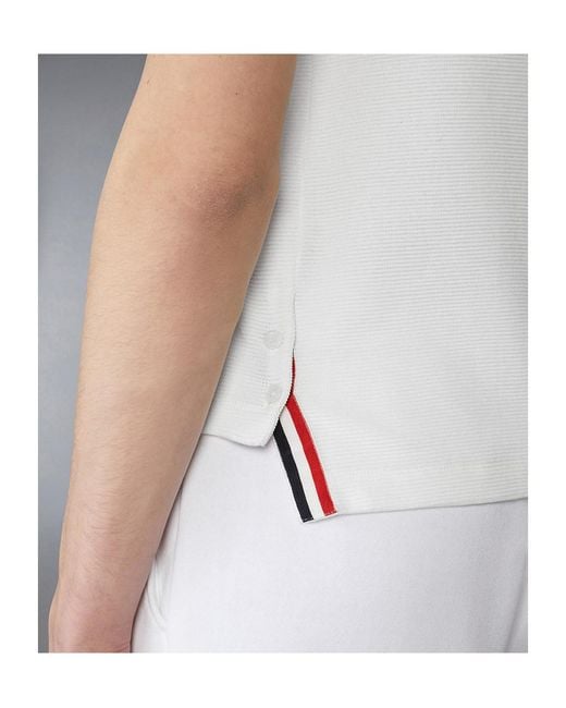 Thom Browne White Rwb-Stripe Crewneck T-Shirt for men