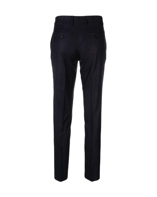 AMI Blue Mid-Rise Tailored Trousers