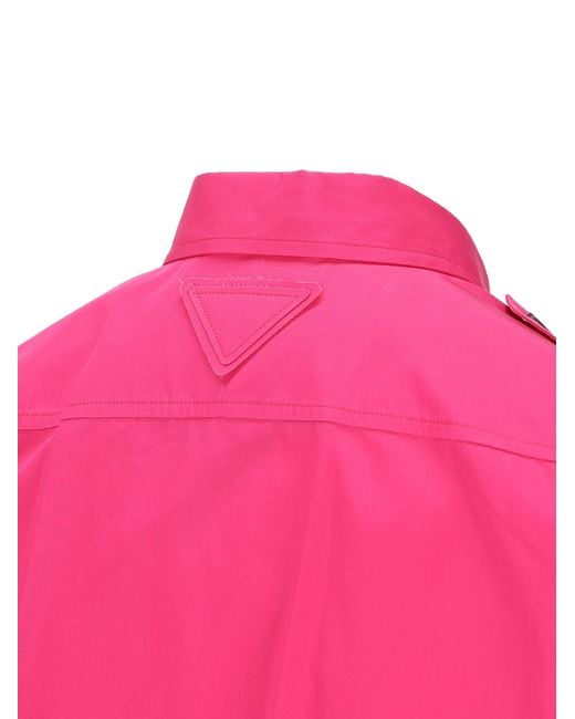Prada Pink Short-Sleeved Buttoned Shirt