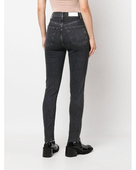 Re/done Gray Straight Jeans