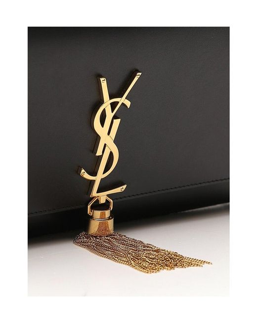 Saint Laurent Black Medium Monogram Kate Shoulder Bag