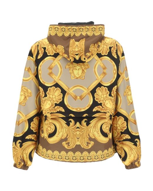 Versace Metallic Zip-Up Printed Jacket for men