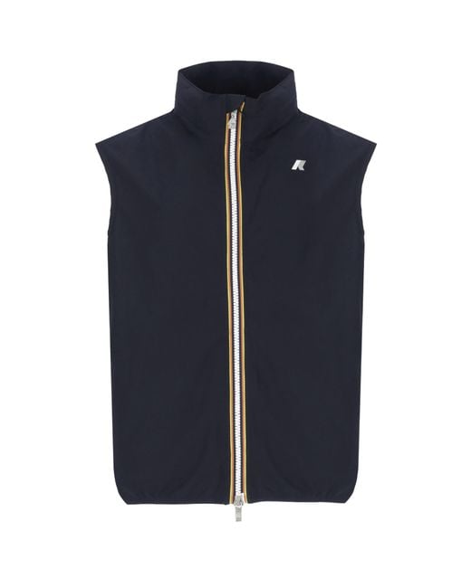 K-Way Blue Valen Zip Front Vest Jacket for men