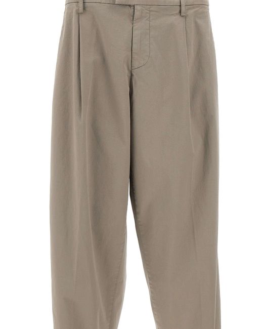 Dondup Gray Cropped Pleated Pants for men