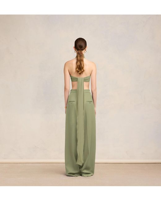 AMI Green Halterneck Cropped Top
