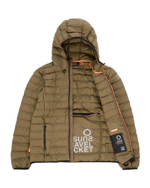 Sun 68 Green Quilted Jacket for men