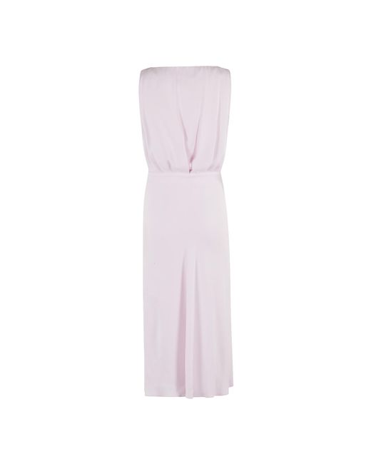 Elisabetta Franchi Pink Crêpe-Back Satin Dress