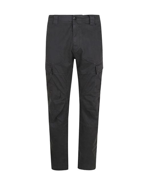 C P Company Gray Stretch Sateen Ergonomic Lens Cargo Pants for men