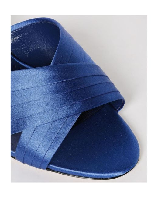 Manolo Blahnik Blue Round-Toe High-Heeled Sandals
