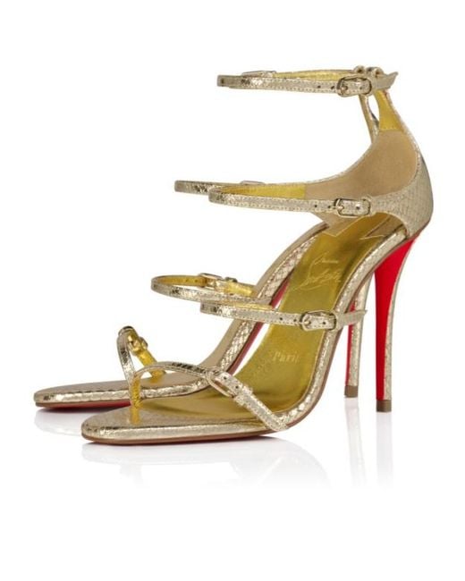Christian Louboutin White High-Heeled Strappy Sandals