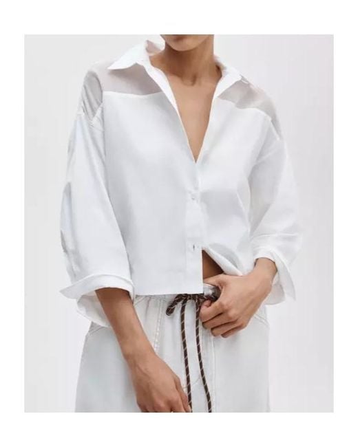 Rag & Bone White Collared Long-Sleeved Shirt