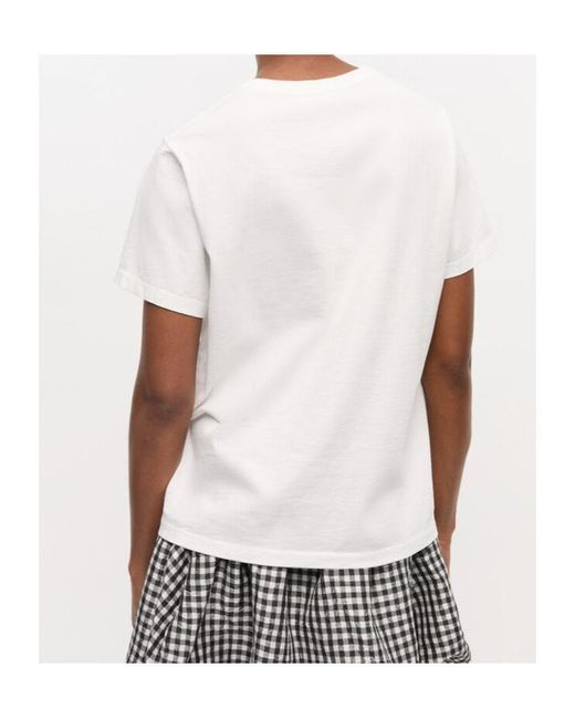 Ganni White Animal Printed T-Shirt