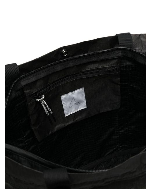 Roa Black Crinkled-Finish Tote Bag for men