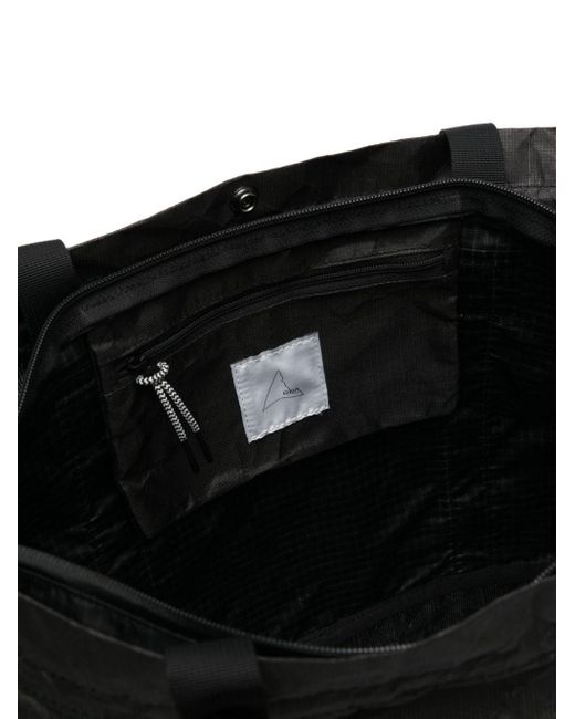 Roa Black Crinkled-Finish Tote Bag for men