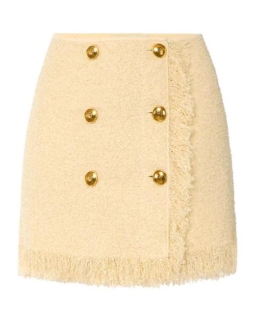 Elisabetta Franchi Natural Bouclé Knit Mini Skirt