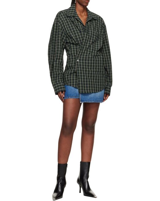 Alexander Wang Green Pre-Styled Wrap Mini Dress