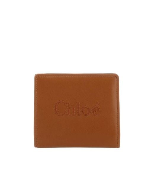 Chloé Brown Chloé Sense Compact Bi-Fold Wallet