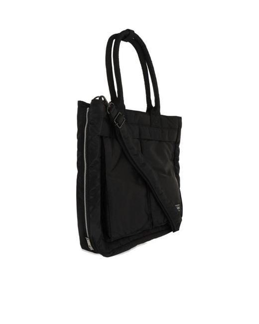 Porter-Yoshida and Co Black Tanker Double Handle Shoulder Bag for men